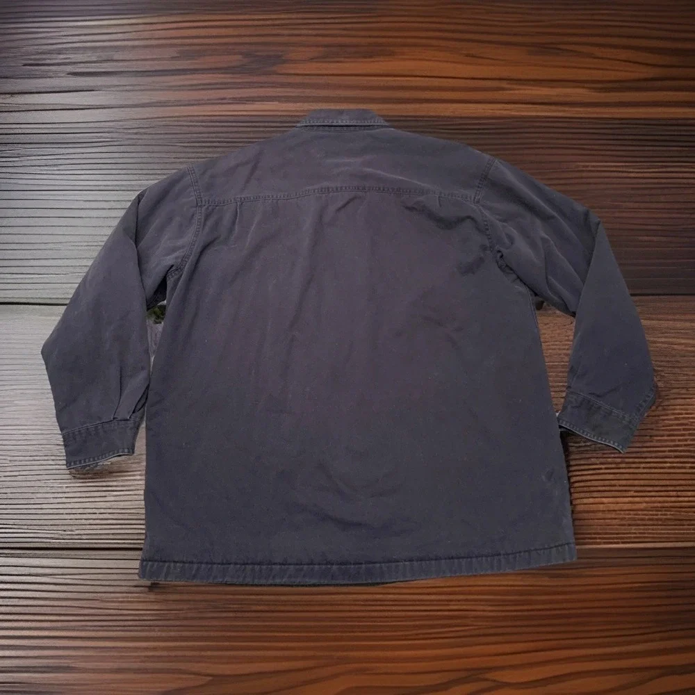 St.‎ Johns Bay Fleece Sherpa Lined Shirt Blue Shacket Mens Size X-Large Vintage